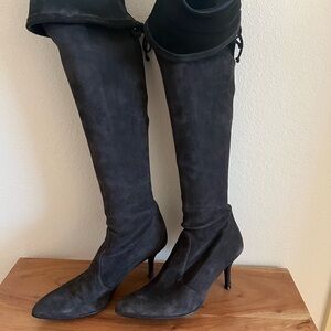 Stuart Weitzman Highland Charcoal Over the Knee Boots 9.5